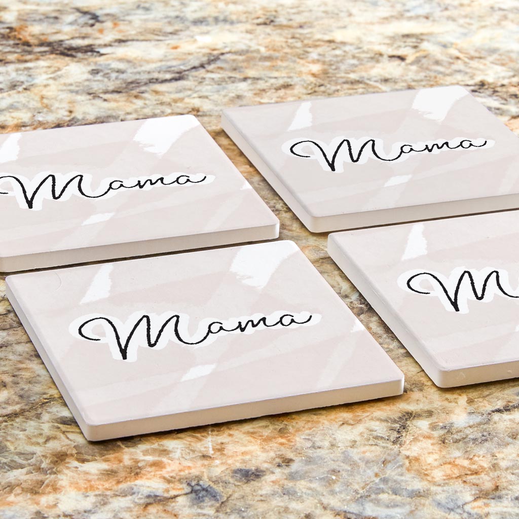 Modern Minimalist Mothers Day Mama | Absorbent Coasters | Set of 4 | Min 2