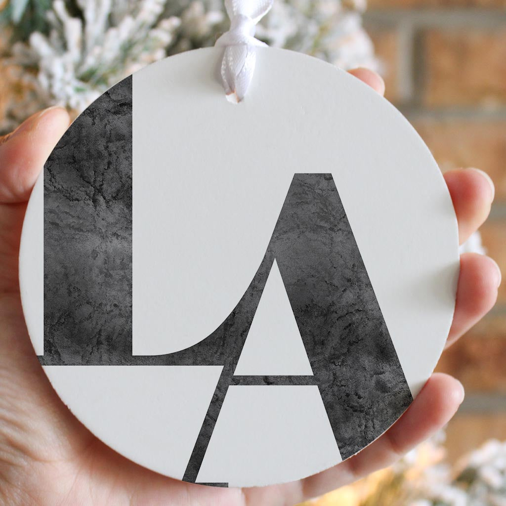 Modern White Louisiana Initials| Wood Ornament | Eaches | Min 6