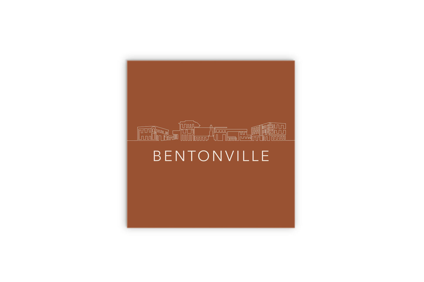 Modern Minimalist Arkansas Bentonville Skyline | Wood Sign | Eaches | Min 2