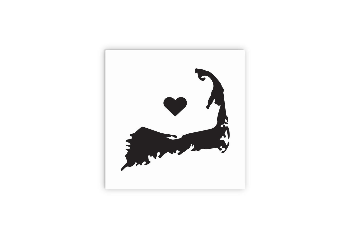 Minimalistic B&W Cape Cod With Heart | Wood Sign | Eaches | Min 2