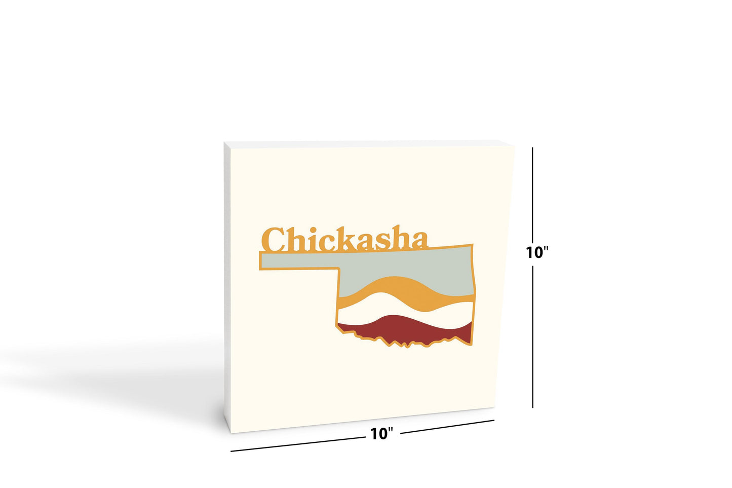 Modern Minimalist Oklahoma State Chickasha | Wood Block | Eaches | Min 2