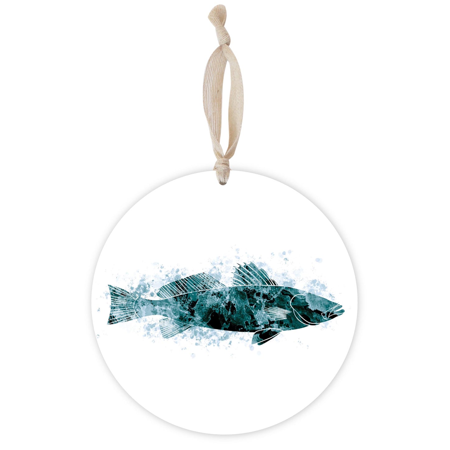 Blue White Water Color Speckled Trout | Wood Ornament | Eaches | Min 1