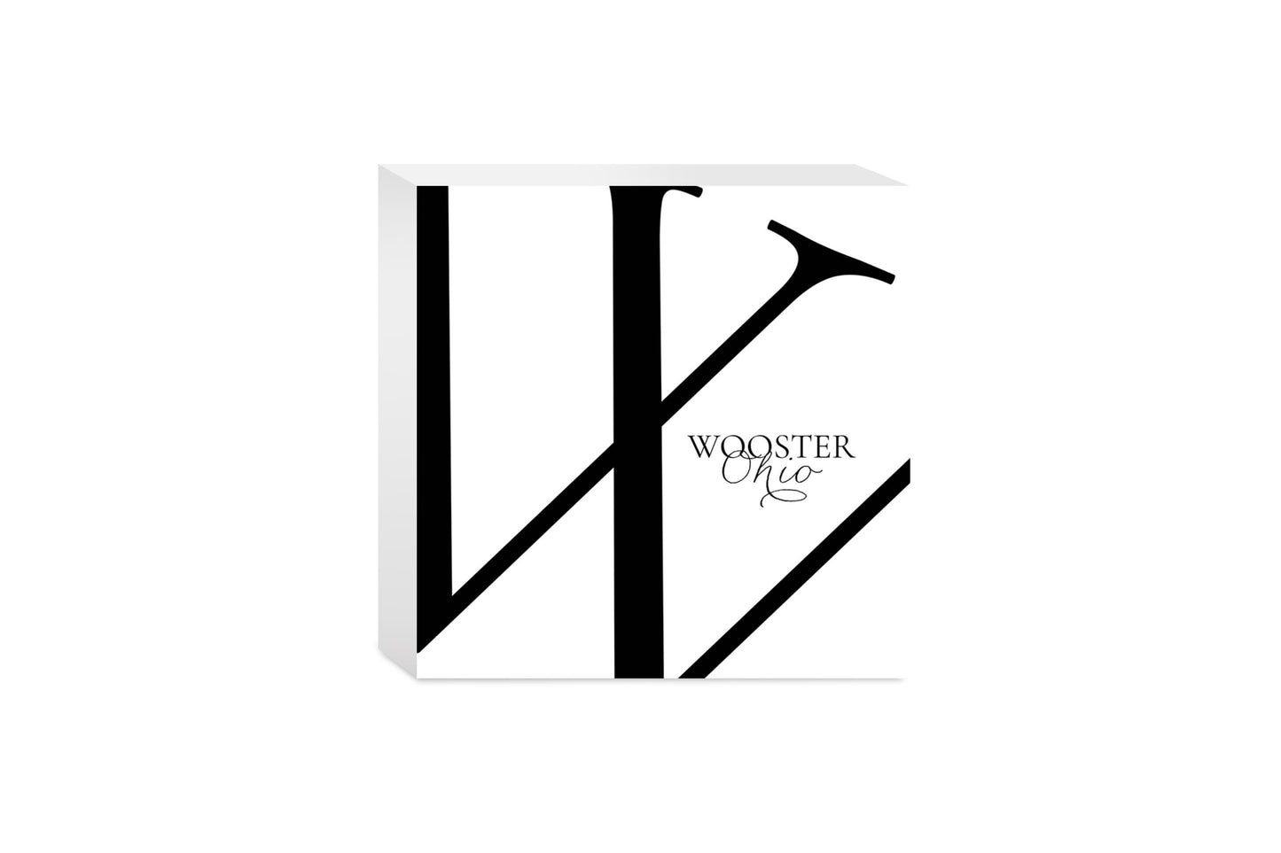 Wooster Oh Minimal Monogram | Wood Block | Eaches | Min 4