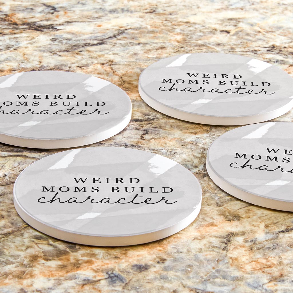 Modern Minimalist Mothers Day Weird Moms| Absorbent Coasters | Set of 4 | Min 2