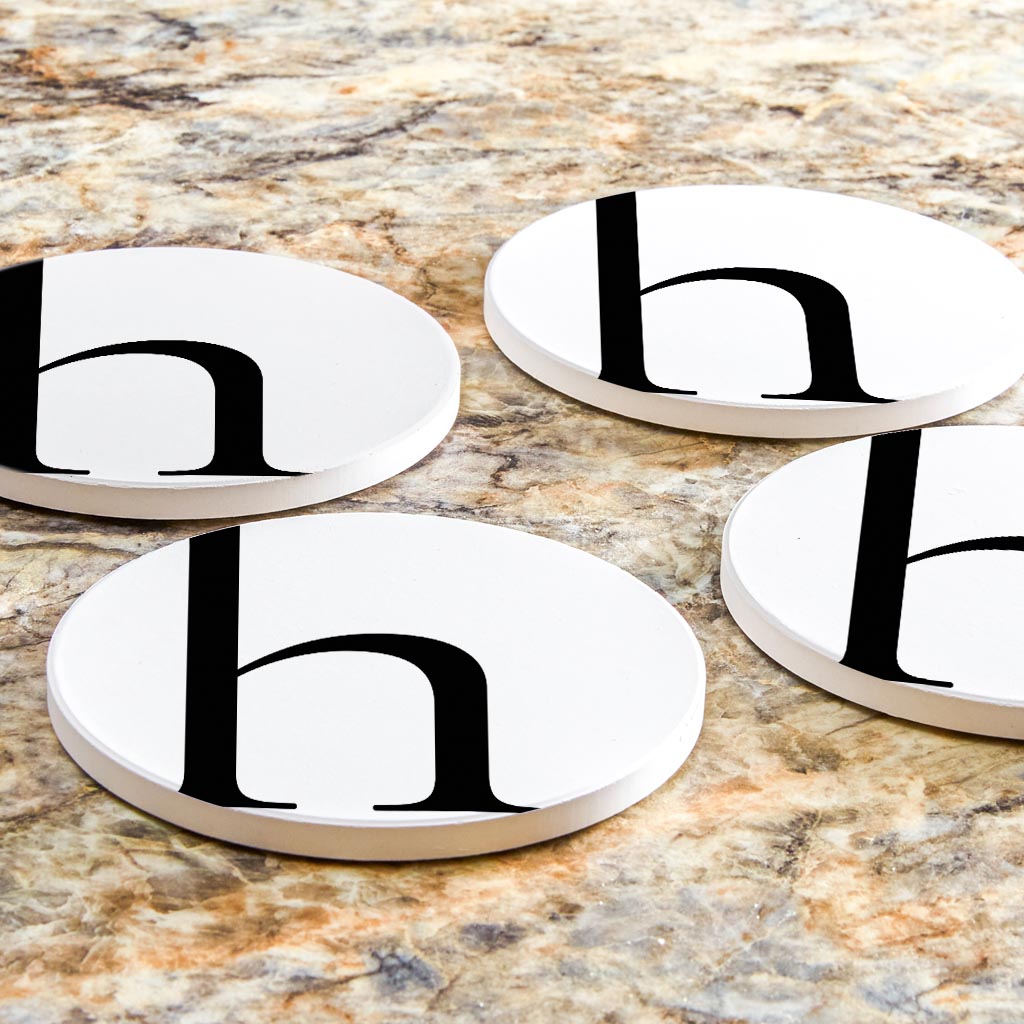 Minimalist Monogram H Circle | Absorbent Coasters | Set of 4 | Min 2