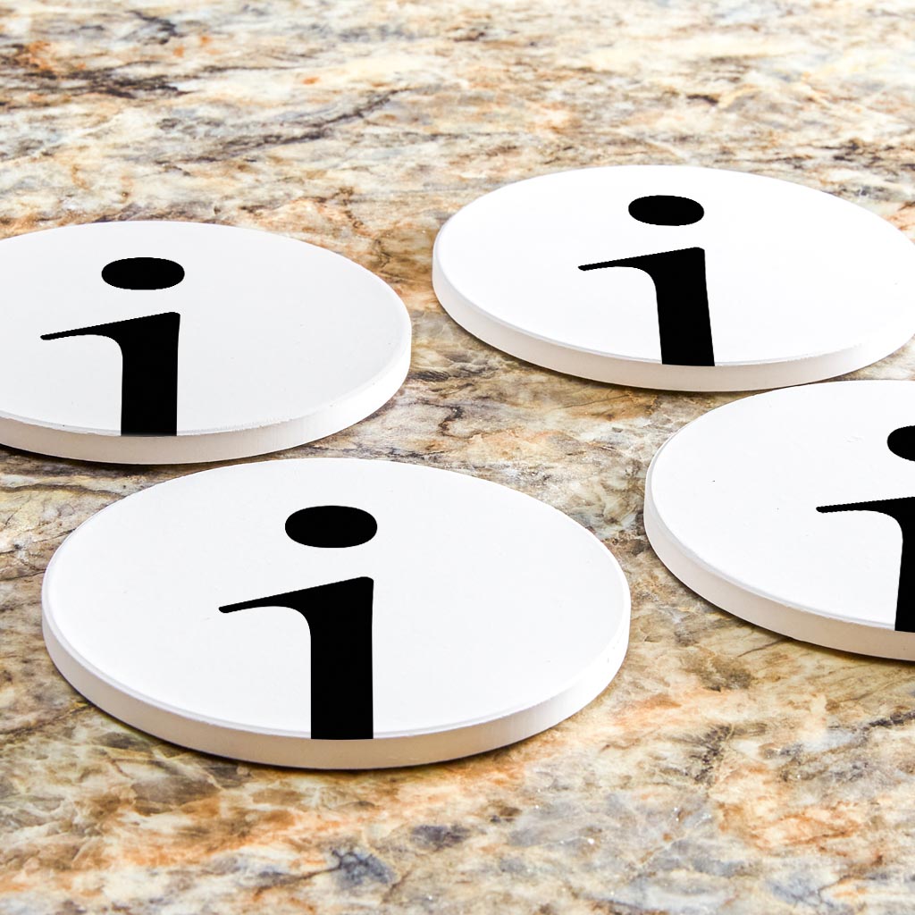 Minimalist Monogram I Circle | Absorbent Coasters | Set of 4 | Min 2