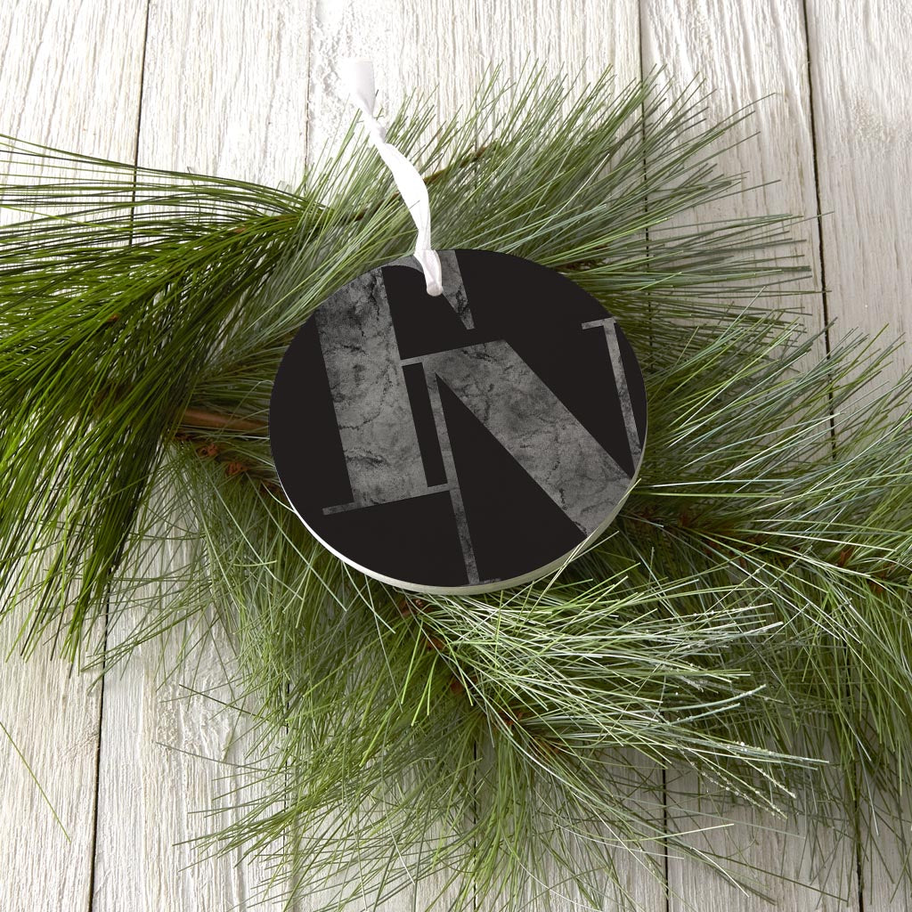 Minimalist B&W Tennessee Black Initials | Wood Ornament | Eaches | Min 6