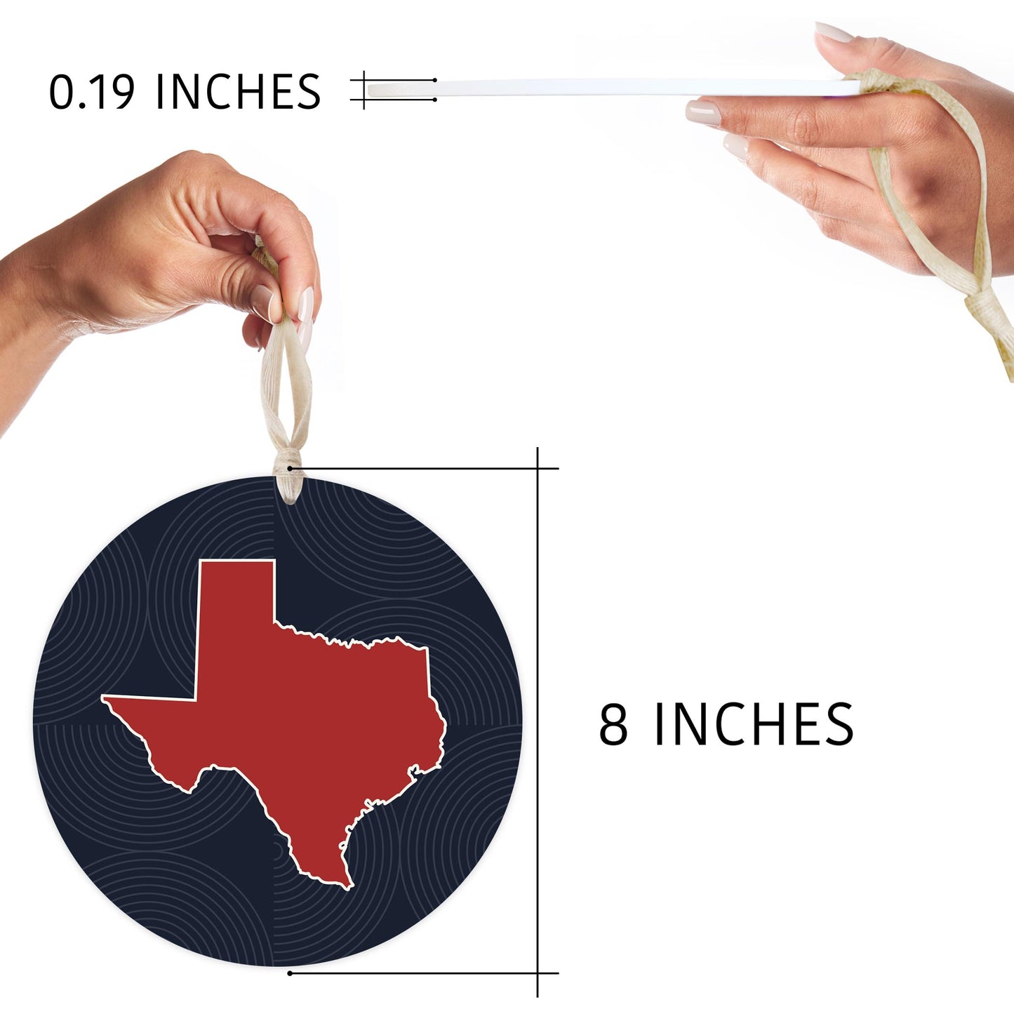 Modern Minimalist Texas Colors Shape | Wood Ornament | Eaches | Min 1