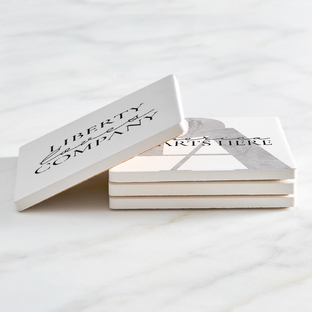 Minimalistic B&W Pennsylvania Quips | Absorbent Coasters | Set of 4 | Min 2