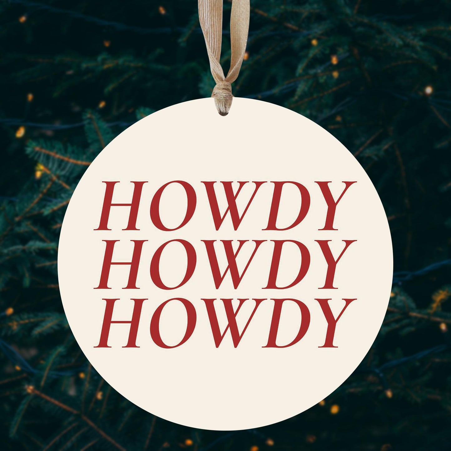 Modern Minimalist Texas Howdy | Wood Ornament | Eaches | Min 1