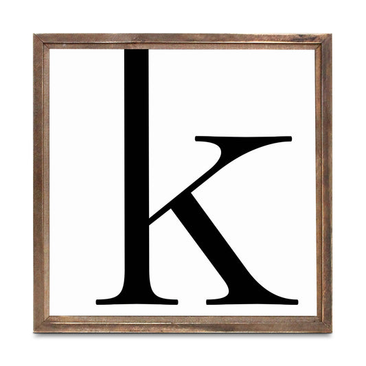 Minimalist Monogram K | Wood Sign | Eaches | Min 1