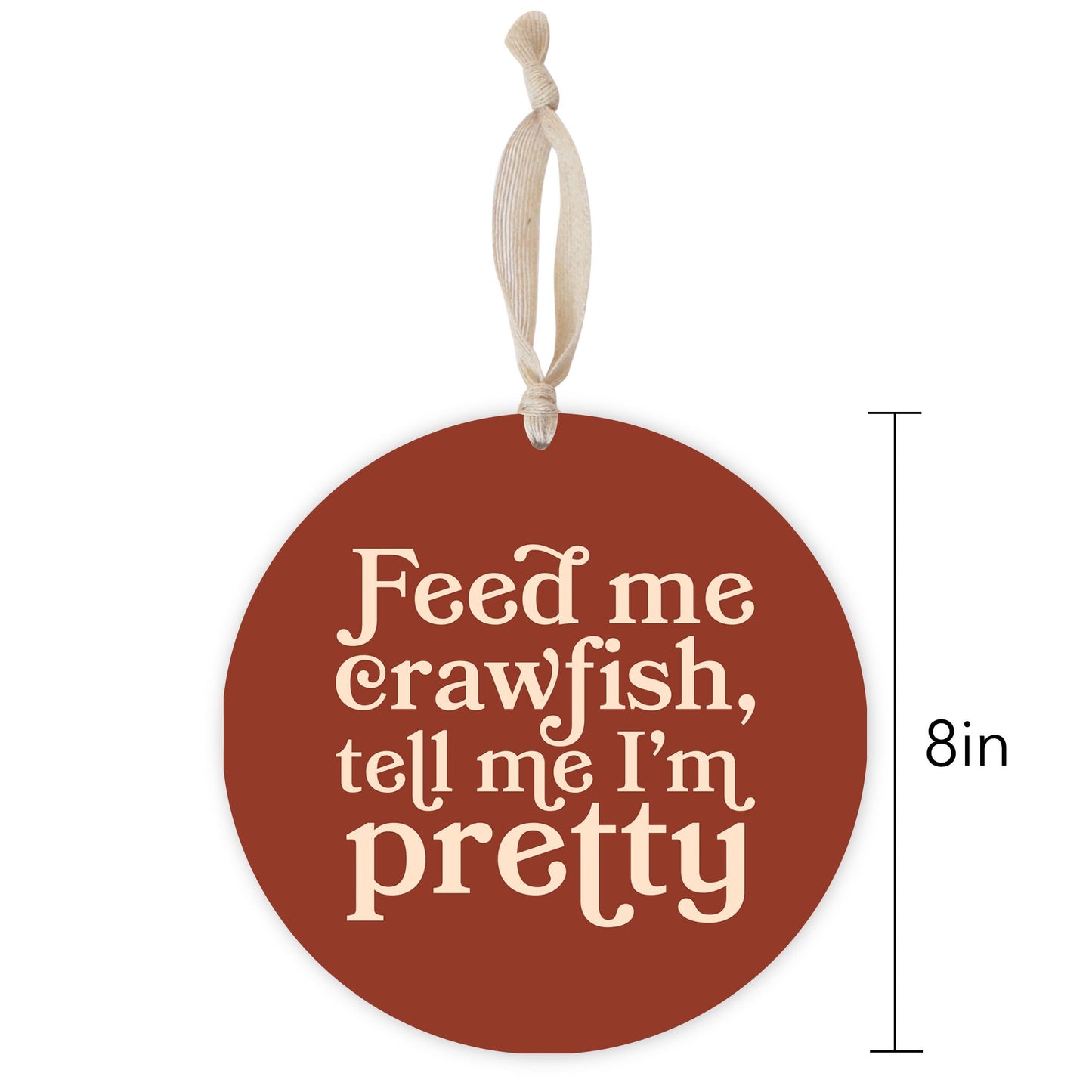 Modern Minimalist Louisiana Feed Me Crawfish | Wood Ornament | Eaches | Min 1