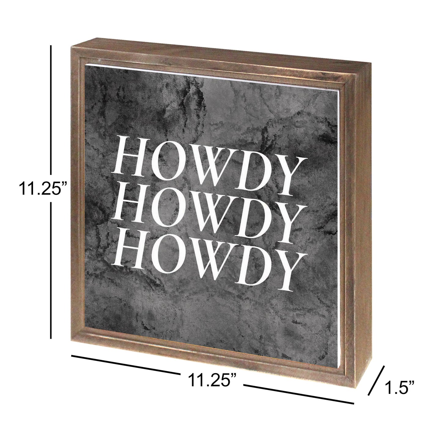 Minimalistic B&W Texas Textured Howdy | Wood Sign | Eaches | Min 1