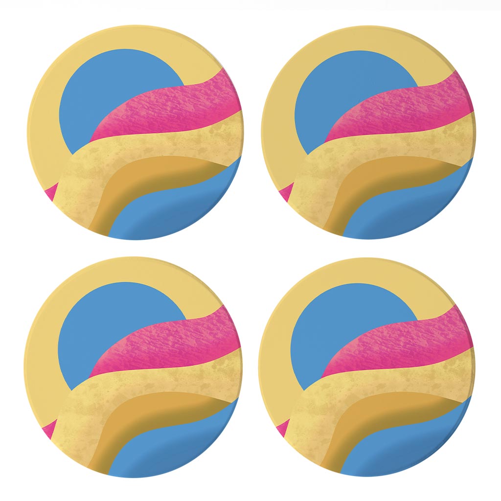 Pansexual Pride Moon Waves| Absorbent Coasters | Set of 4 | Min 2