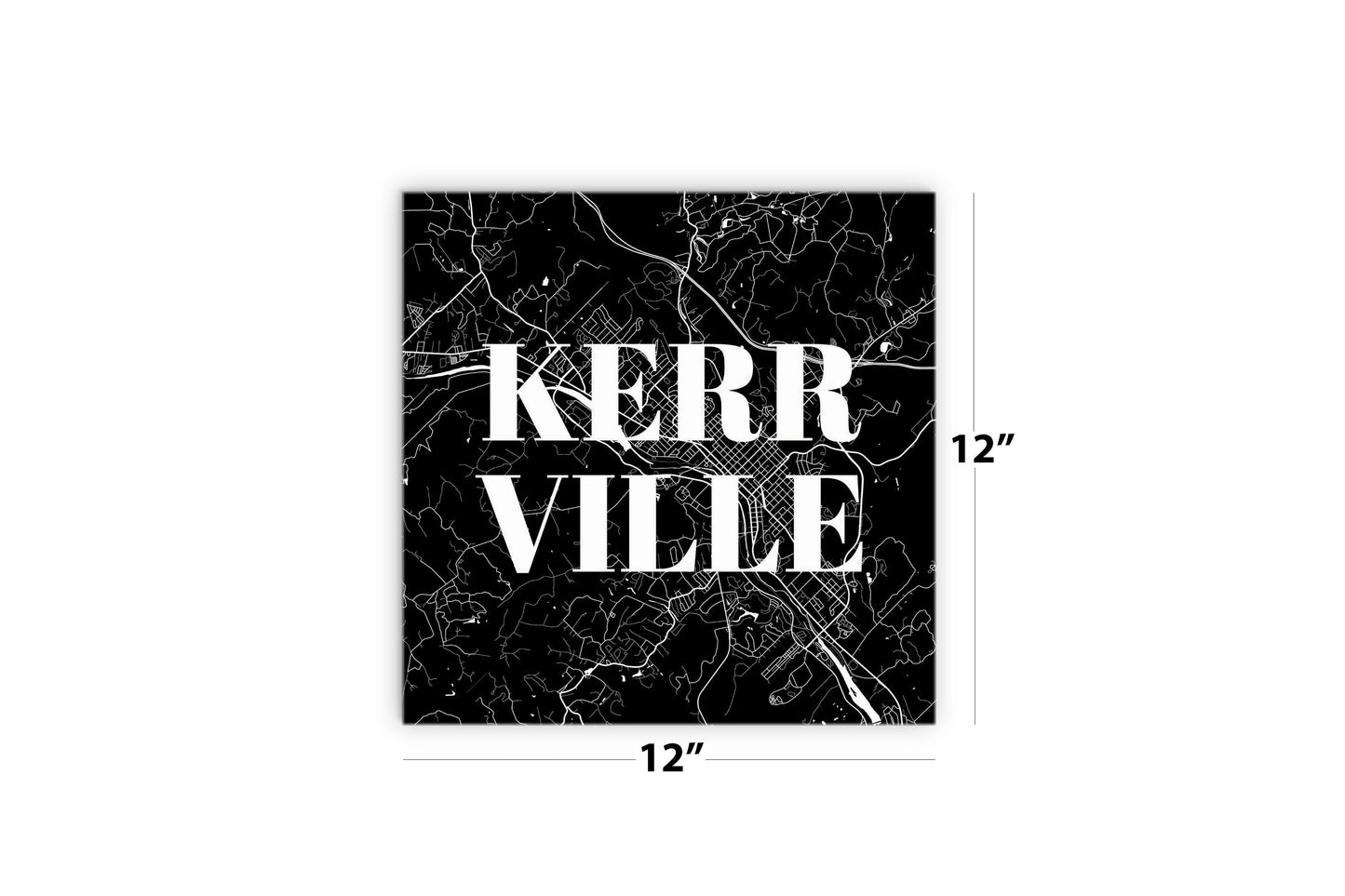 Minimalistic B&W Texas Kerrville Map | Wood Sign | Eaches | Min 2