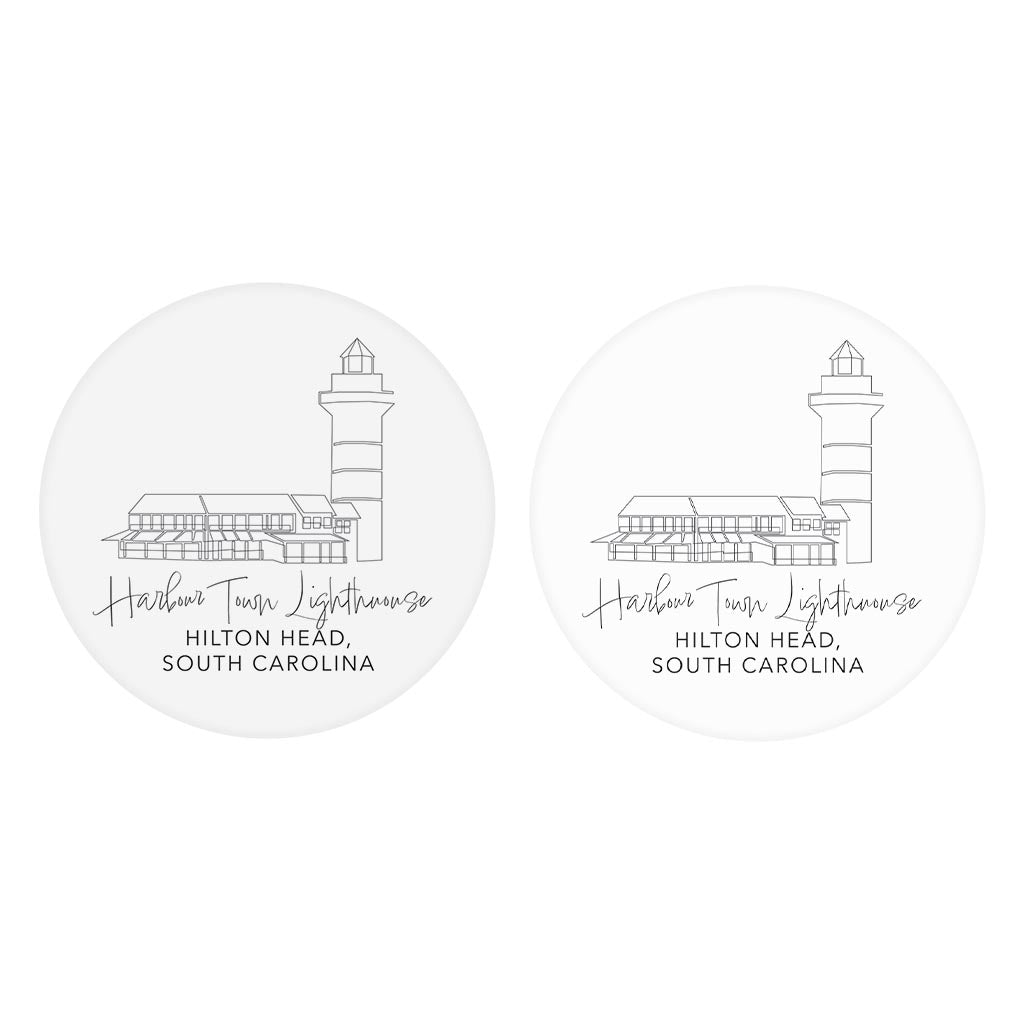 Harbour Town Lighthouse| Absorbent Car Coasters | Set of 2 | Min 4