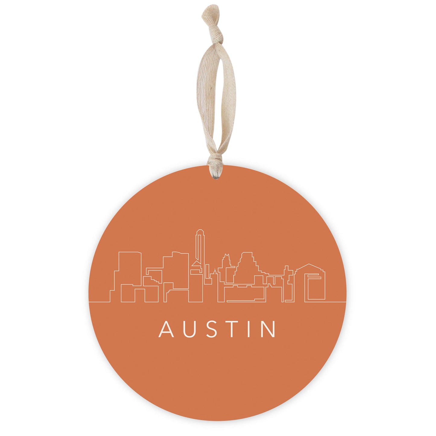 Modern Minimalist Texas Austin Skyline | Wood Ornament | Eaches | Min 1