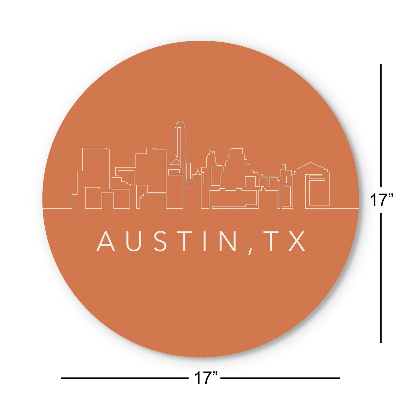 Modern Minimalist Texas Austin Skyline | Wood Sign | Eaches | Min 1