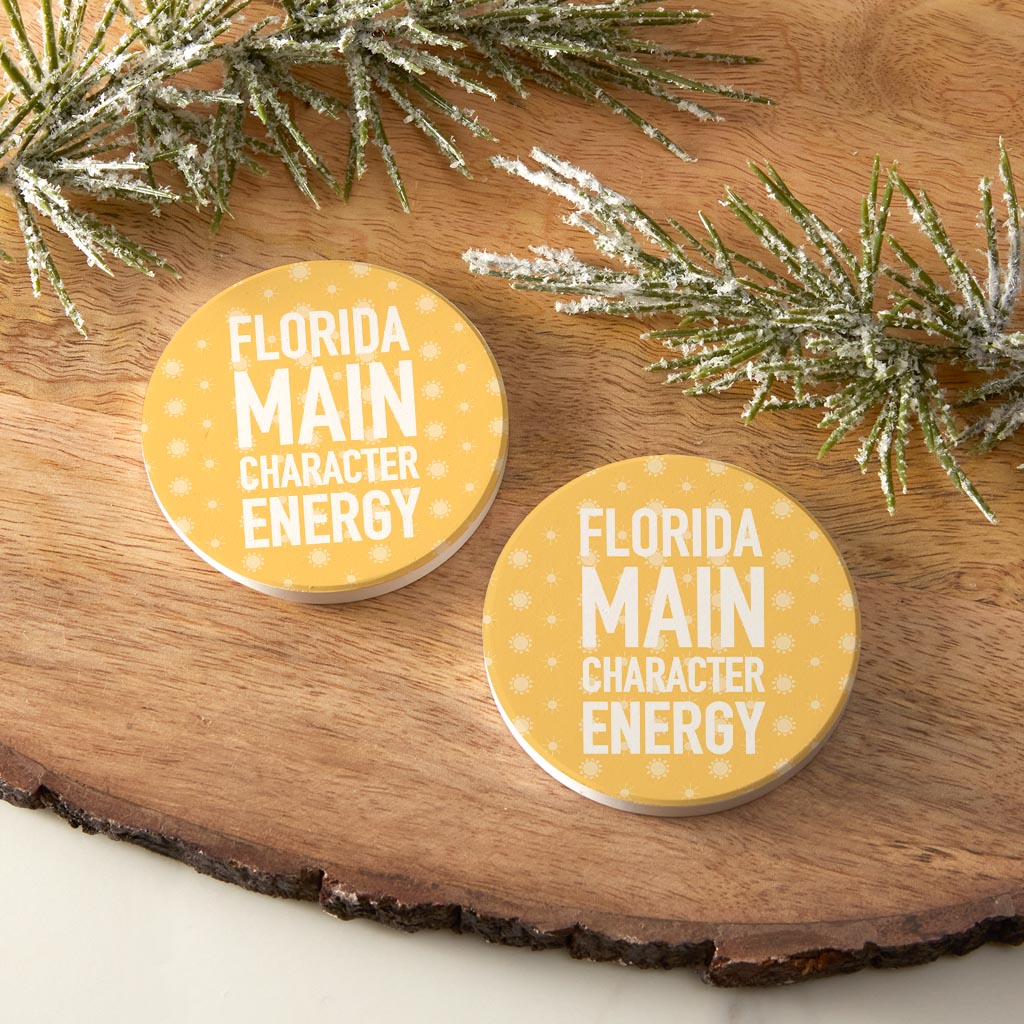 Florida Main Character Energy | Absorbent Car Coasters | Set of 2 | Min 4