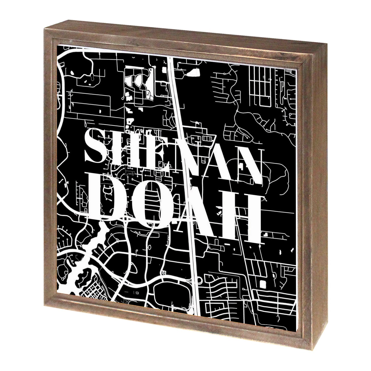 Minimalistic B&W Texas Shenandoah Map | Wood Sign | Eaches | Min 1