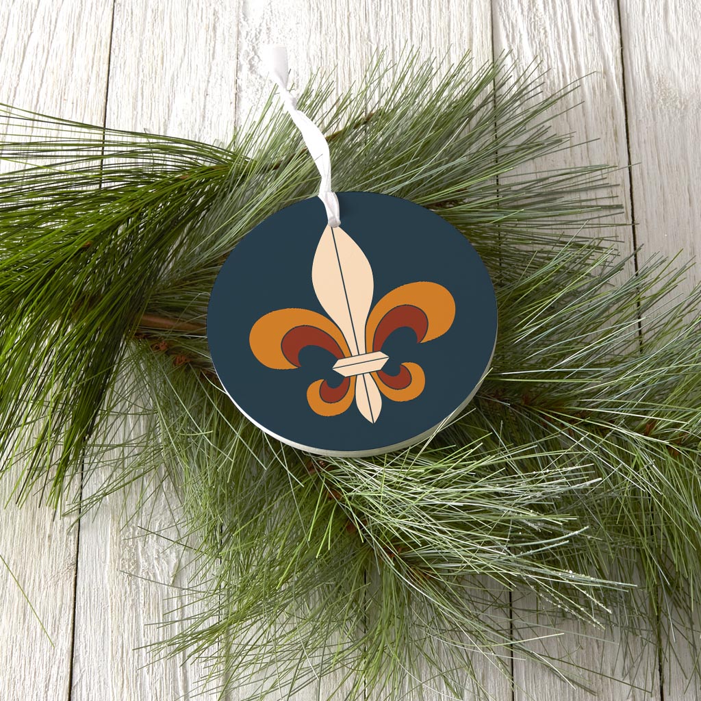 Modern Minimalist Louisiana Colorful Fleu De Lis| Wood Ornament | Eaches | Min 6