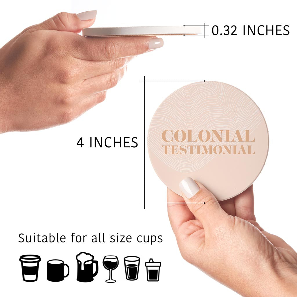 Modern Minimalist Pennsylvania Colonial Quip | Absorbent Coasters | Set of 4 | Min 2