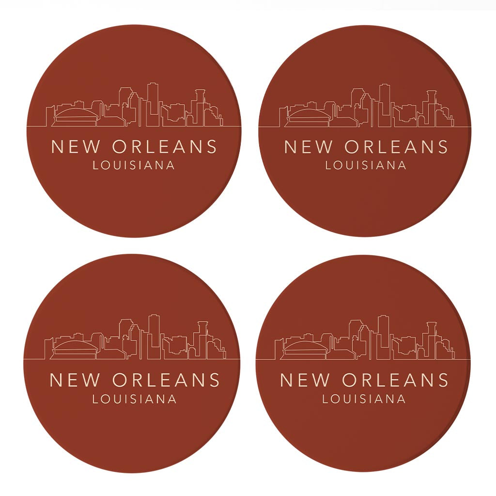 Louisiana Colorful New Orleans Skyline| Absorbent Coasters | Set of 4 | Min 2