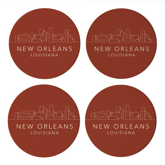 Louisiana Colorful New Orleans Skyline| Absorbent Coasters | Set of 4 | Min 2