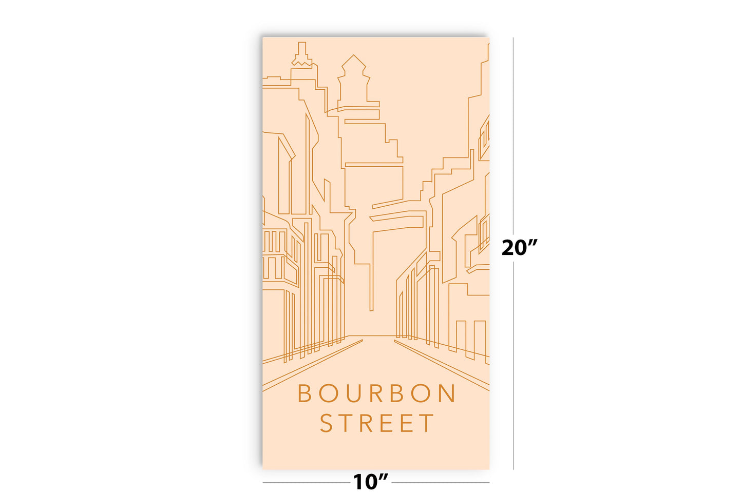 Modern Minimalist Louisiana Bourbon Street Line Drawing | Wood Sign | Eaches | Min 2