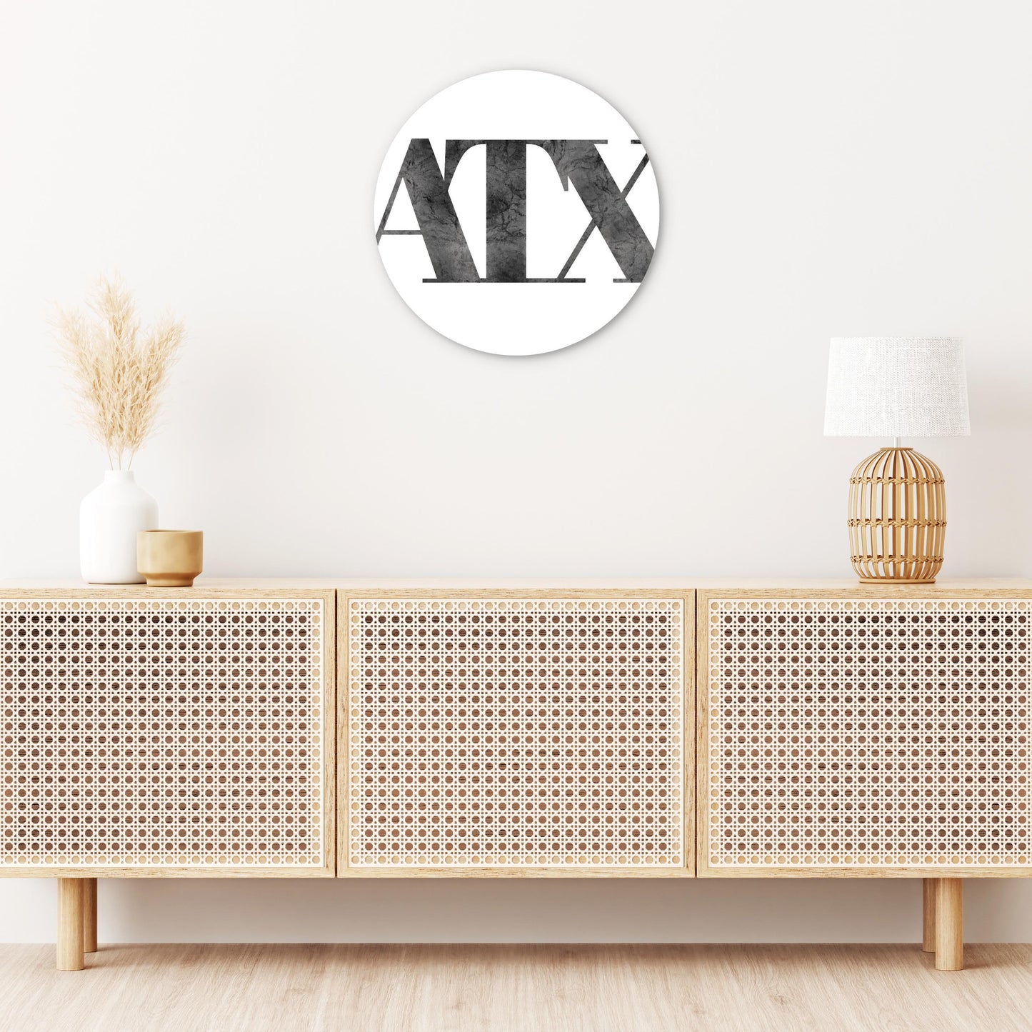 Minimalistic B&W Texas Austin White Initials | Wood Sign | Eaches | Min 1