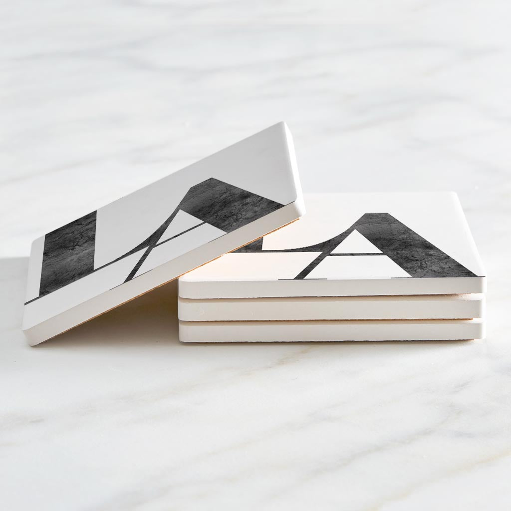 Modern White Louisiana Initials | Absorbent Coasters | Set of 4 | Min 2