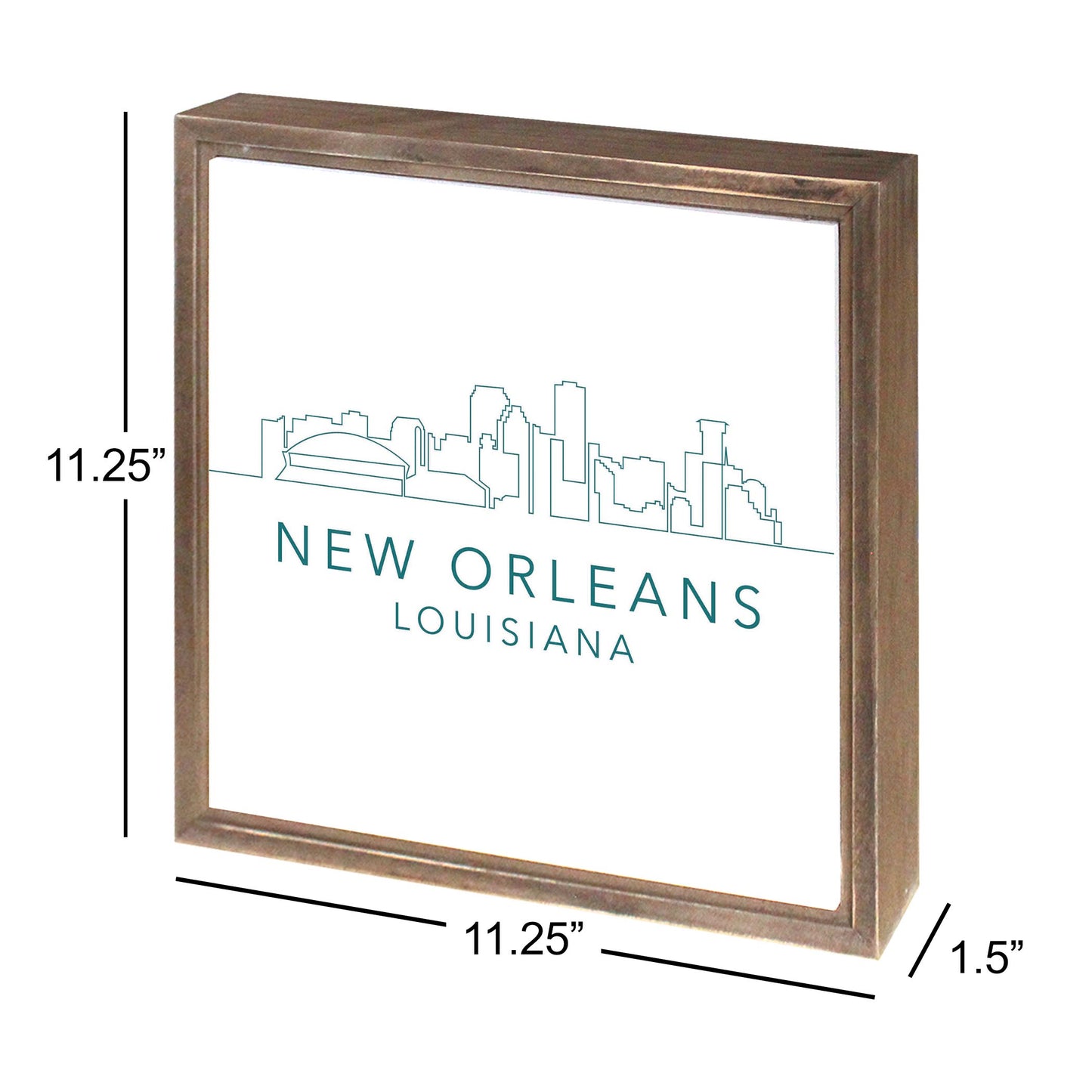 Blue White New Orleans Skyline | Wood Sign | Eaches | Min 1