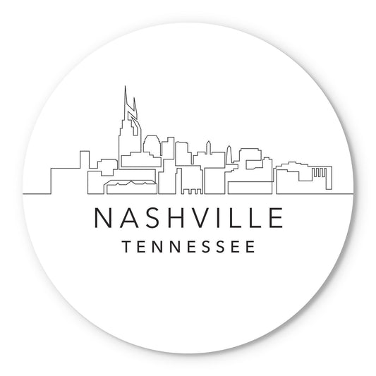 Minimalist B&W Tennessee Nashville Skyline | Wood Sign | Eaches | Min 1