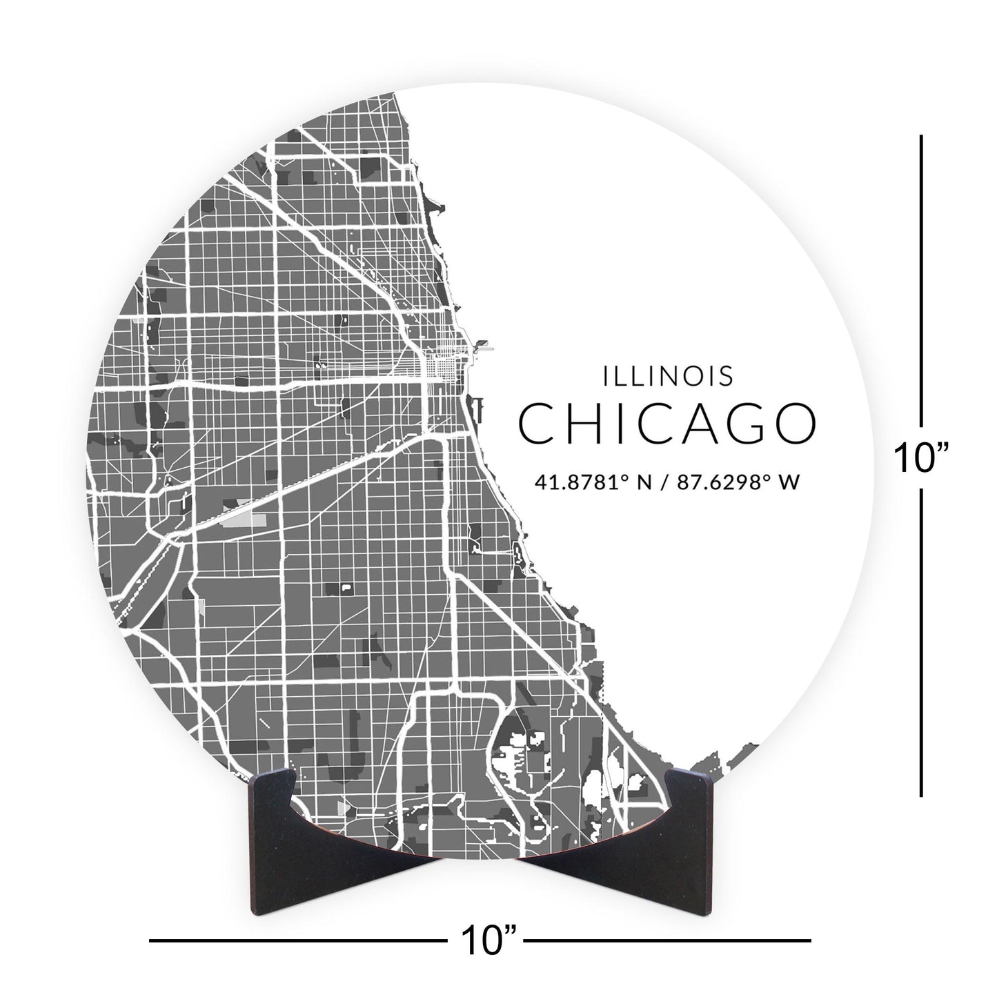 Minimalistic Chicago Map | Wood Sign | Eaches | Min 1