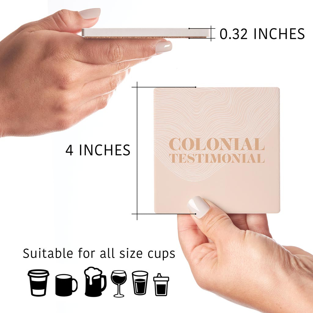 Modern Minimalist Pennsylvania Colonial Quip | Absorbent Coasters | Set of 4 | Min 2