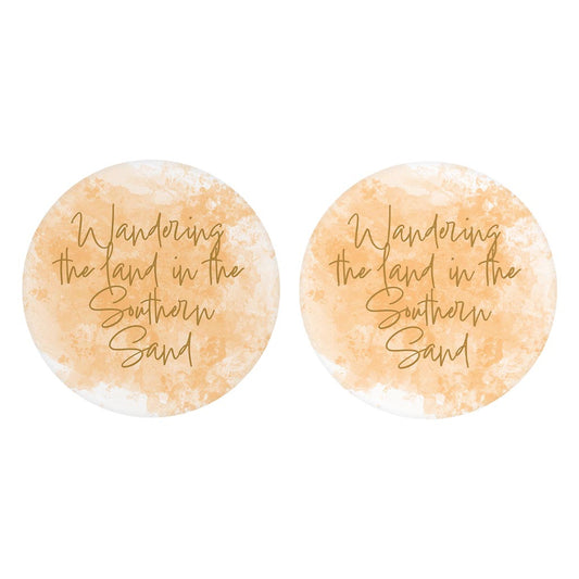 Wandering The Land Water Color| Absorbent Car Coasters | Set of 2 | Min 4