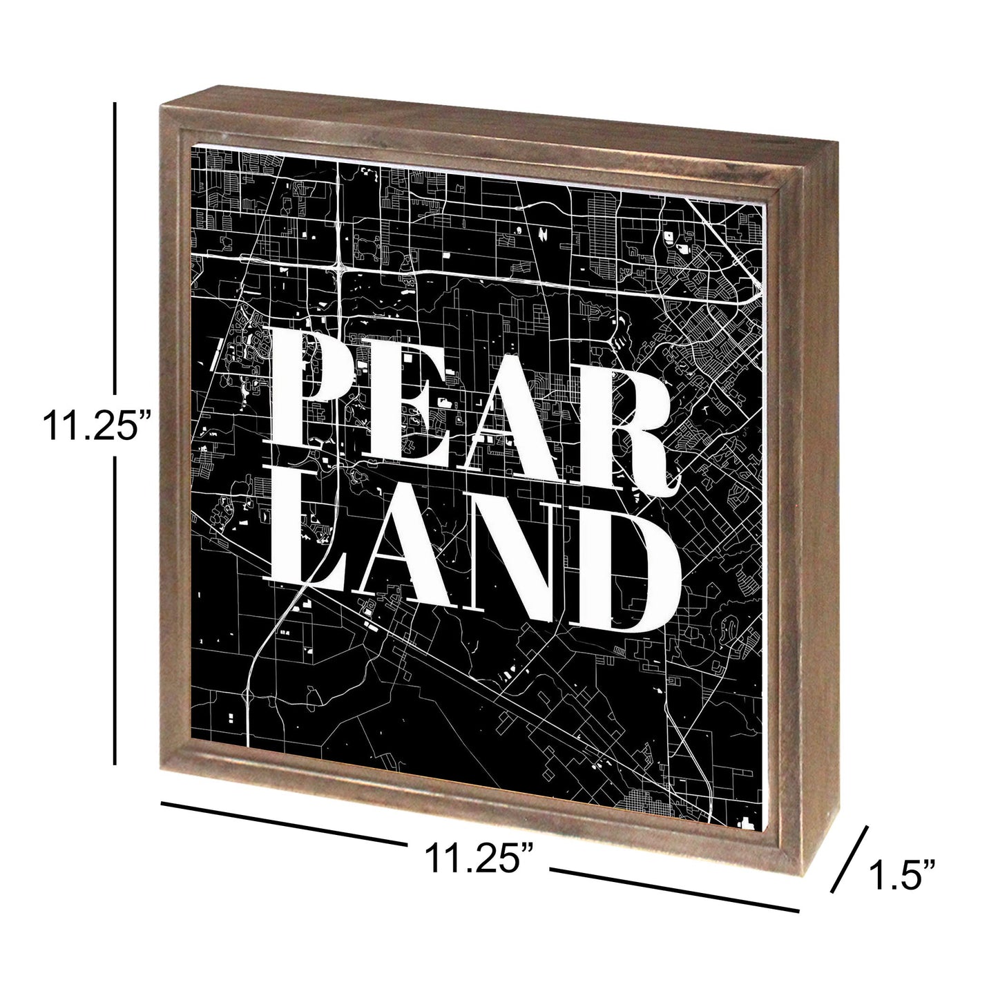 Minimalistic B&W Texas Pearland City Map | Wood Sign | Eaches | Min 1