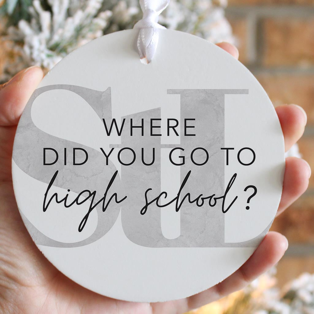 Minimalist B&W Missouri High School Quote | Wood Ornament | Eaches | Min 6