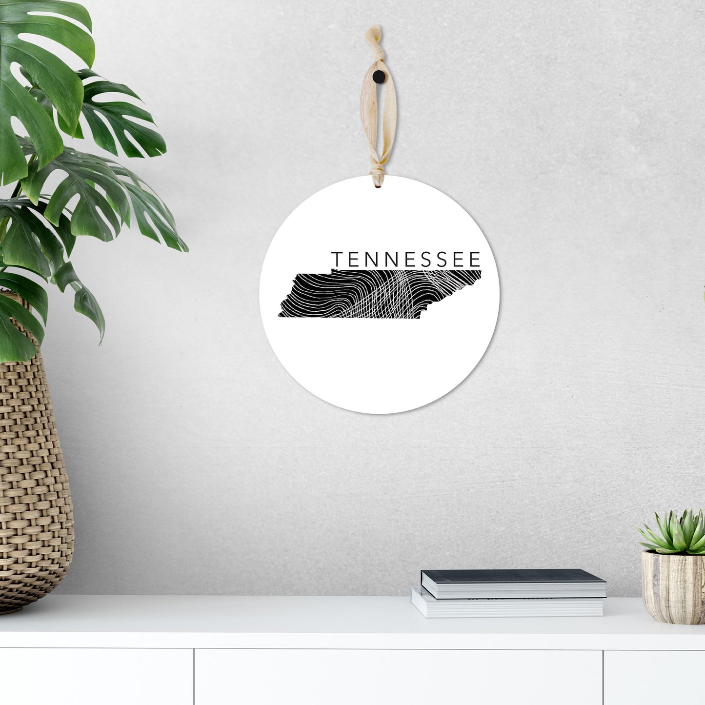 Minimalist B&W Tennessee State Name | Wood Ornament | Eaches | Min 1