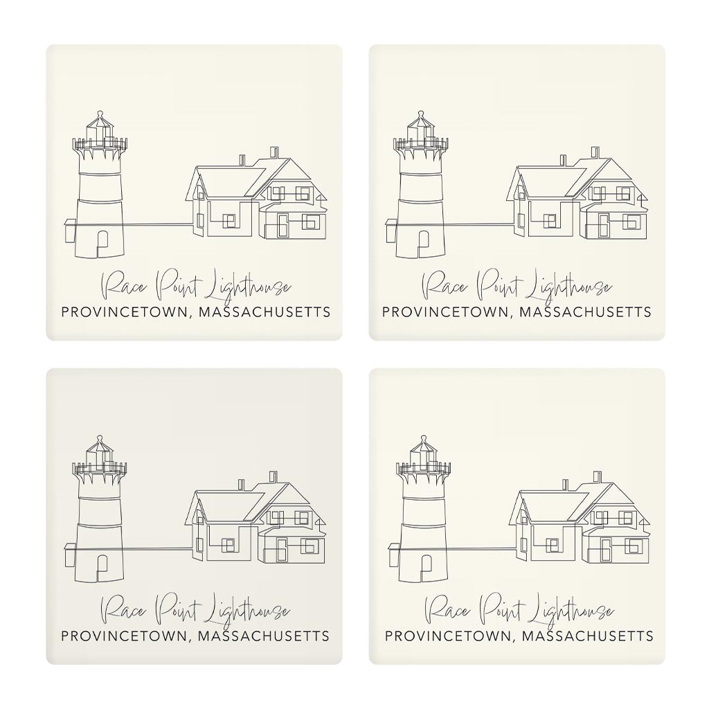 Race Point Lighthouse | Absorbent Coasters | Set of 4 | Min 2