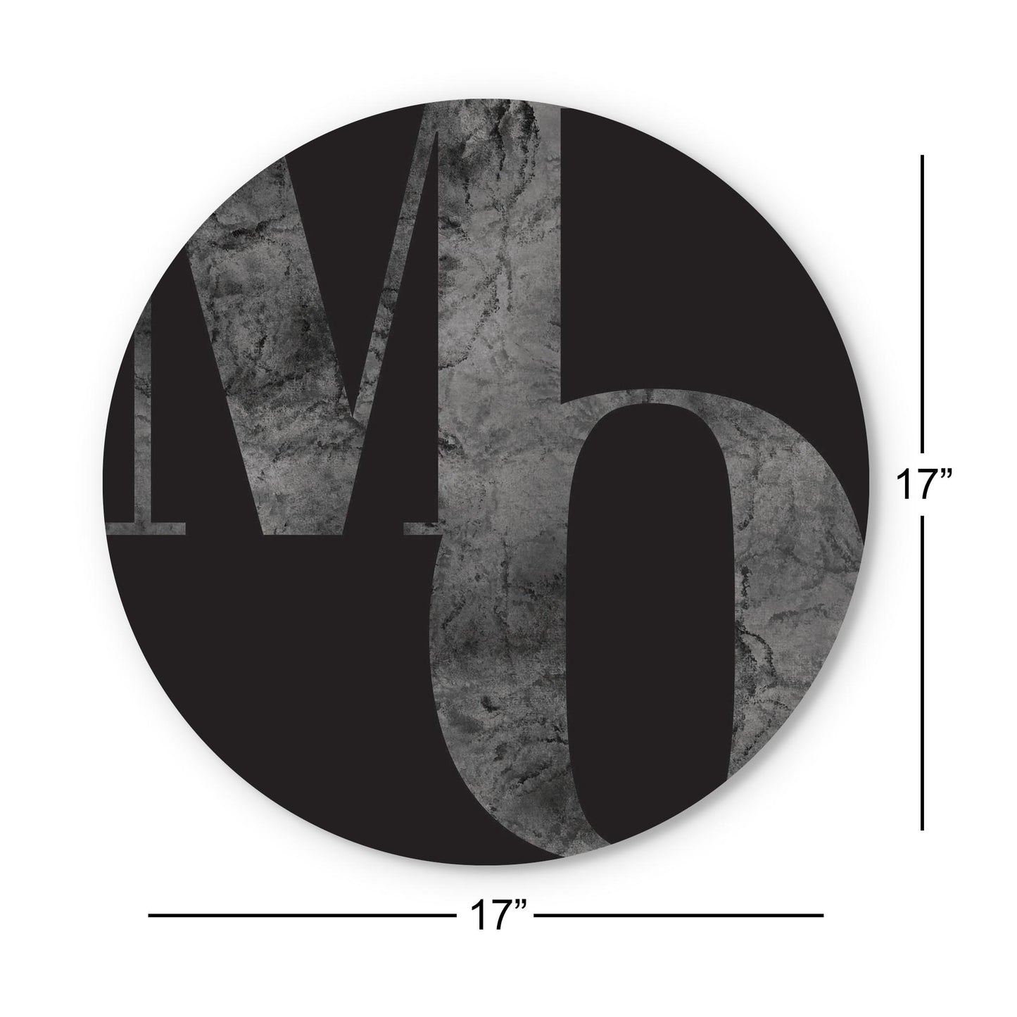 Minimalist B&W Missouri Black Initials | Wood Sign | Eaches | Min 1