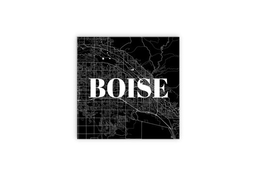 Minimalist B&W Idaho Boise Map | Wood Sign | Eaches | Min 2