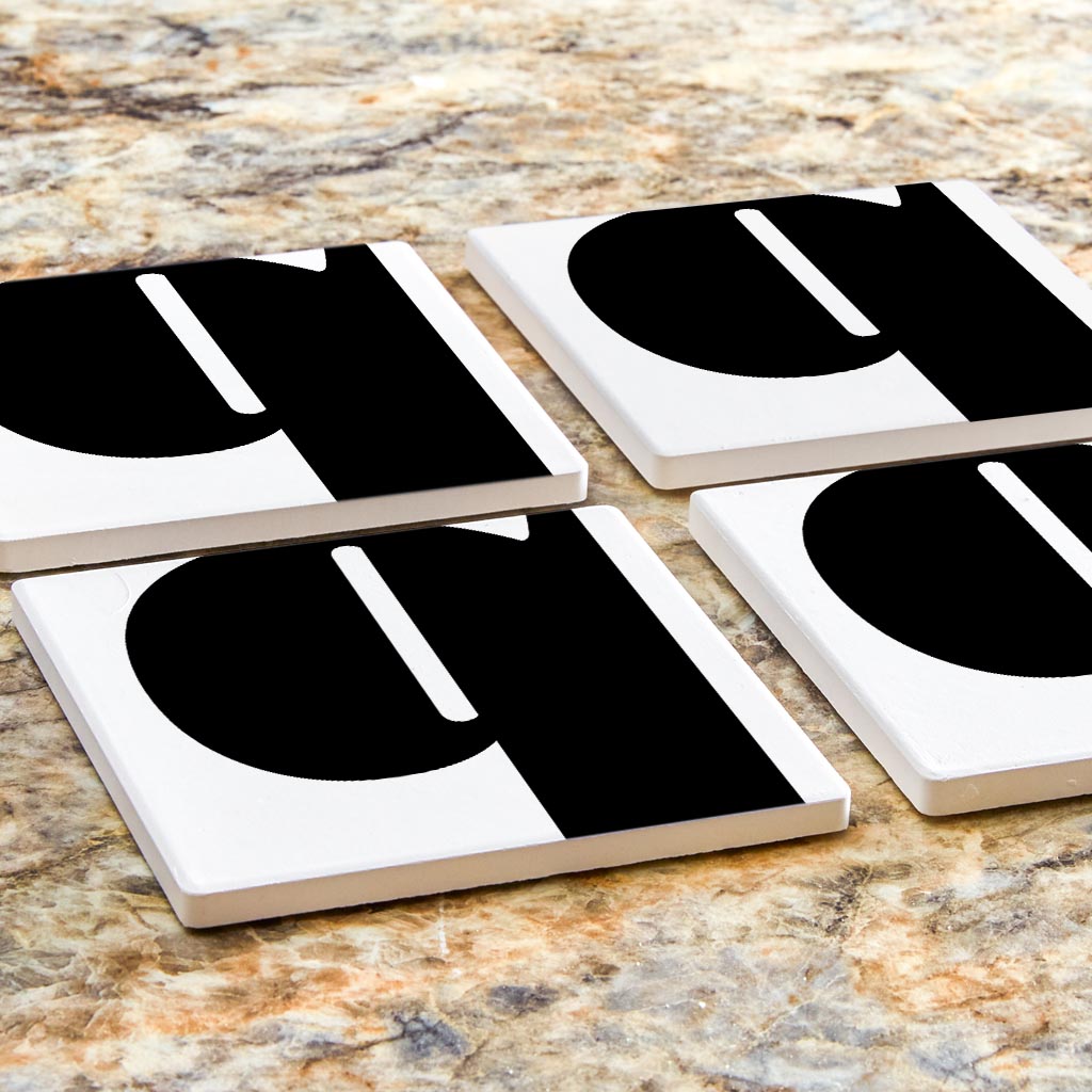 Fun Chunky Monogram Q | Absorbent Coasters | Set of 4 | Min 2