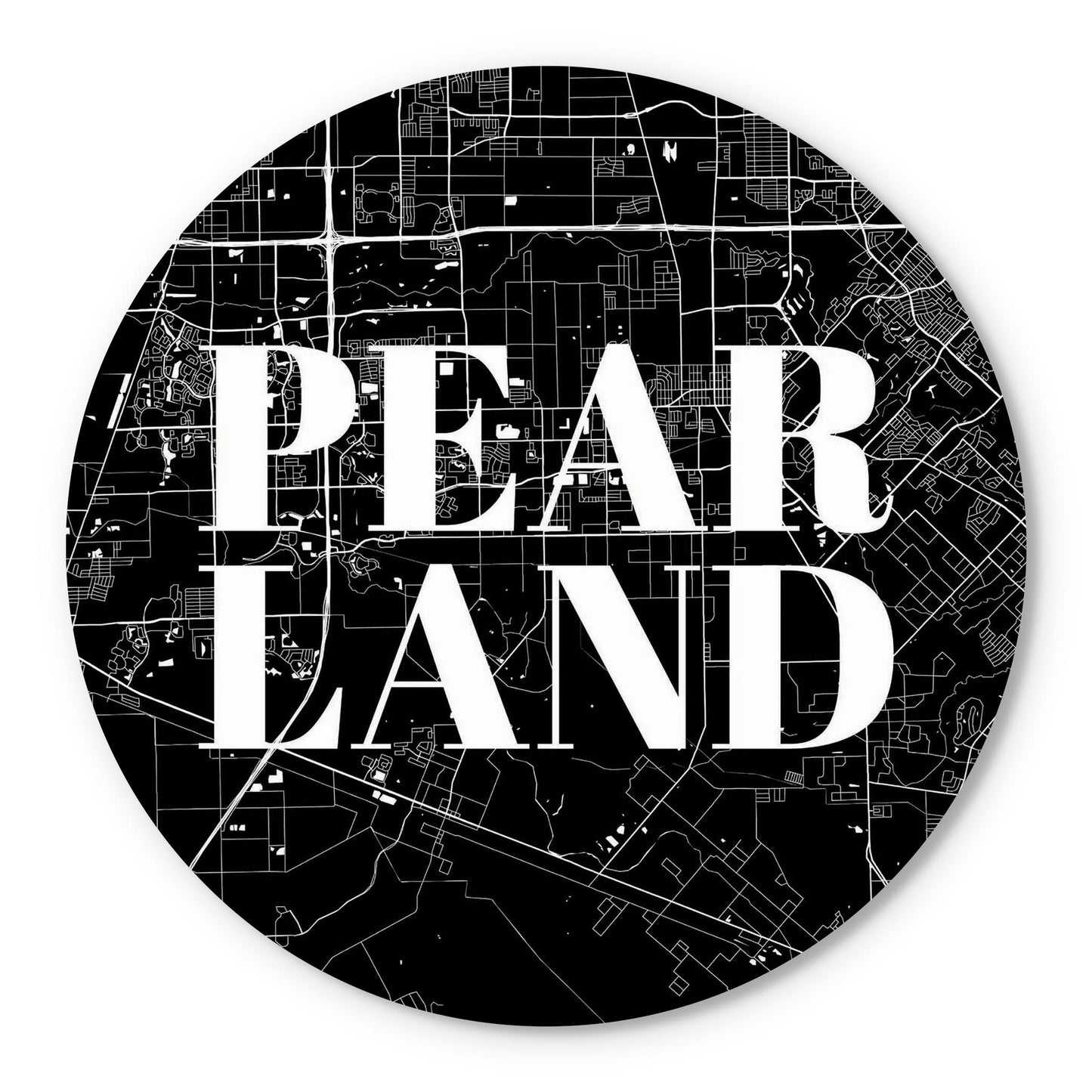 Minimalistic B&W Texas Pearland City Map | Wood Sign | Eaches | Min 1