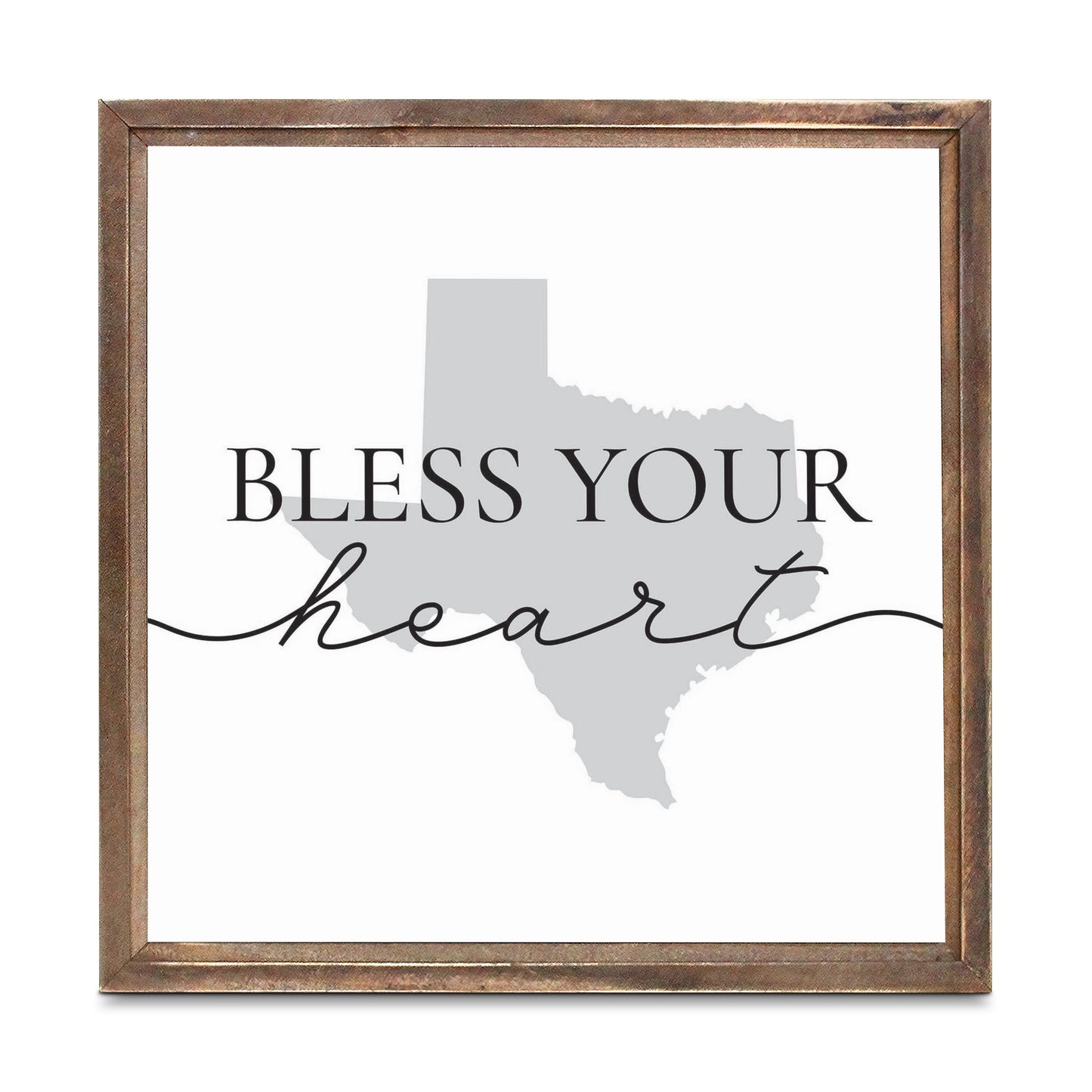 Minimalistic B&W Texas Bless Your Heart | Wood Sign | Eaches | Min 1