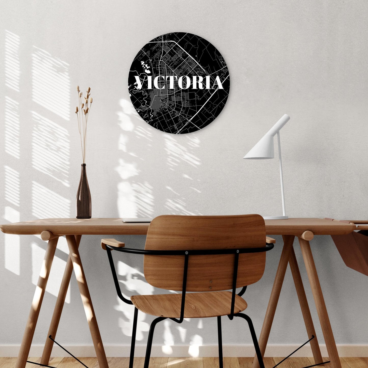 Minimalistic B&W Texas Victoria Map | Wood Sign | Eaches | Min 1