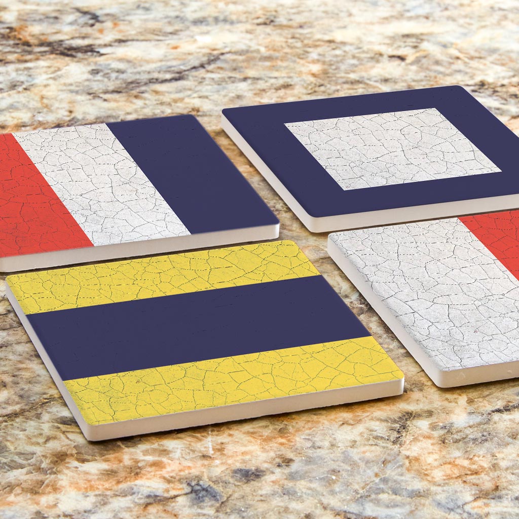 Nautical Flags | Absorbent Coasters | Set of 4 | Min 2