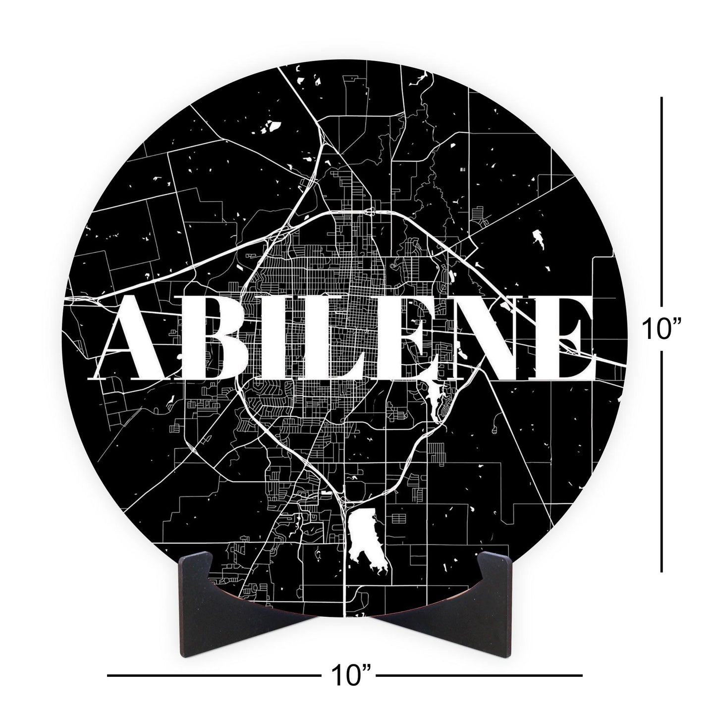 Minimalist B&W Texas Abilene Map | Wood Sign | Eaches | Min 1