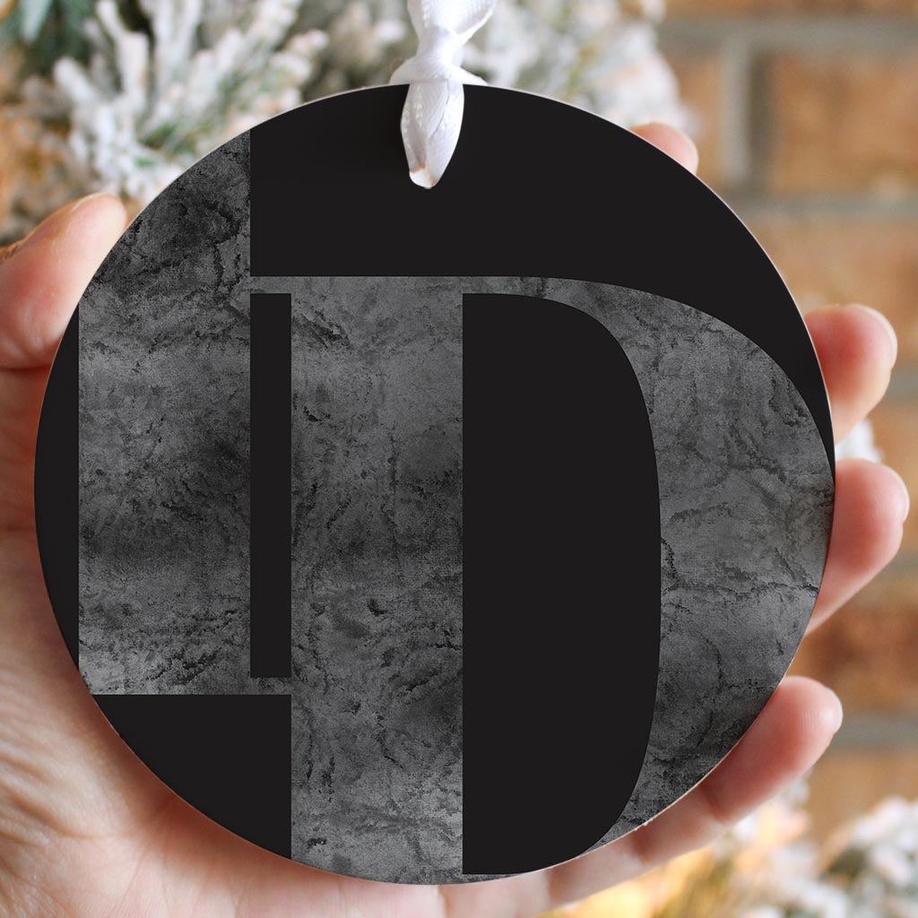 Minimalist B&W Idaho Black Initials | Wood Ornament | Eaches | Min 6