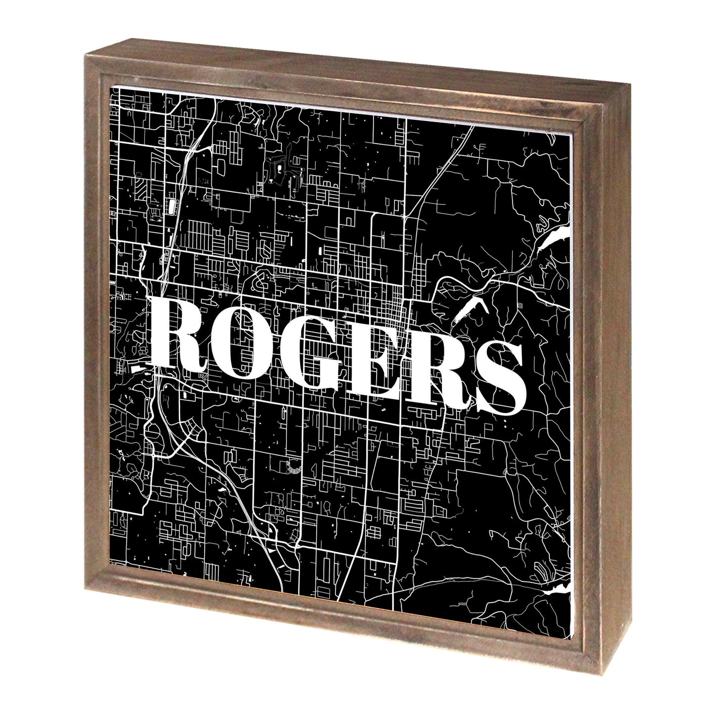 Minimalist B&W Arkansas Rogers Map | Wood Sign | Eaches | Min 1